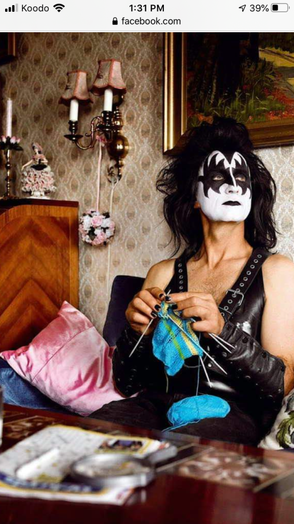 gene simmons learns to knit